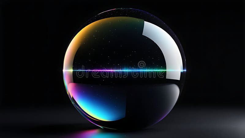 Schwarze holografische Kugel auf schwarzem Hintergrund. perfekt für modernes Design vektor abbildung