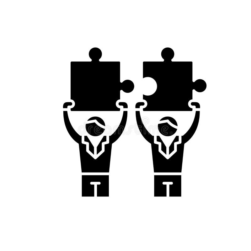 Schwarze Ikone der Zusammenarbeit zwischen Unternehmen, Vektorzeichen auf lokalisiertem Hintergrund Zusammenarbeit zwischen Unter stock abbildung Schwarze Ikone der Zusammenarbeit zwischen Unternehmen, Vektorzeichen auf lokalisiertem Hintergrund Zusammenarbeit zwischen Unter stock abbildung