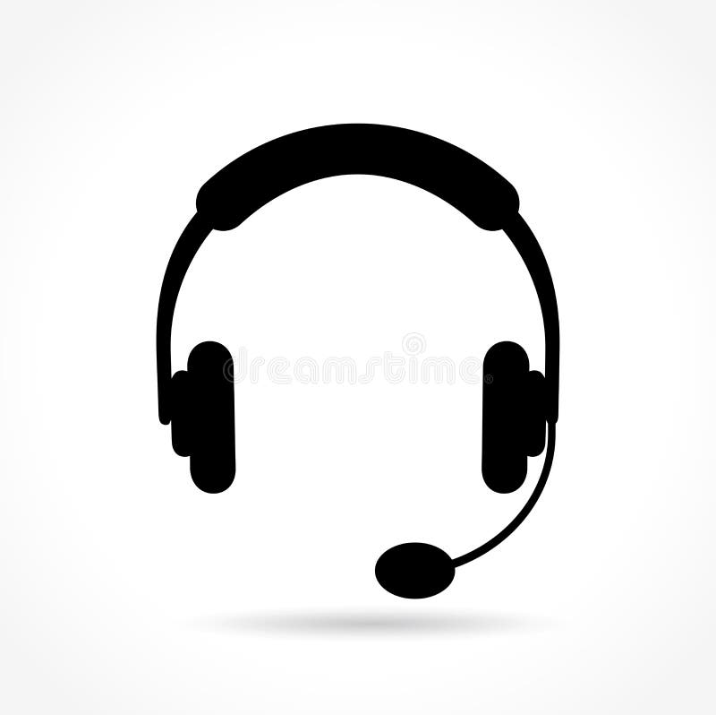 Schwarzes Headset-Symbol lizenzfreie abbildung