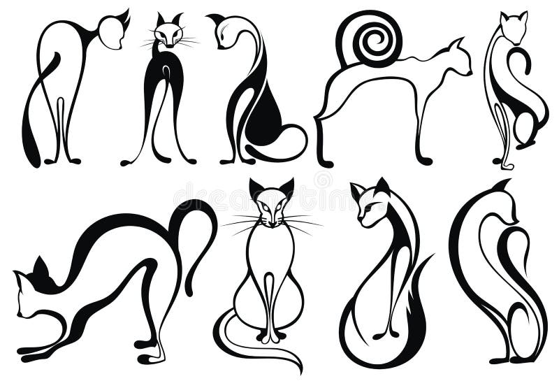 Black cat silhouette collections for your design. Black cat silhouette collections for your design