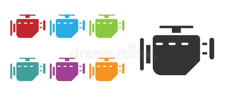 Schwarze Kontrollmaschinenikone isoliert auf weißem Hintergrund. parametrierte Symbole bunt. Vektorillustration.