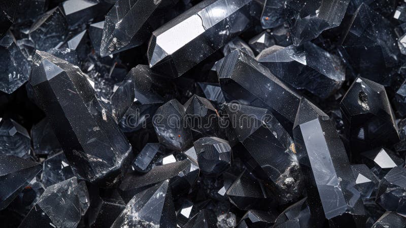 Schwarze Kristalle mit schimmernder Struktur für Hintergrund und Design vektor abbildung