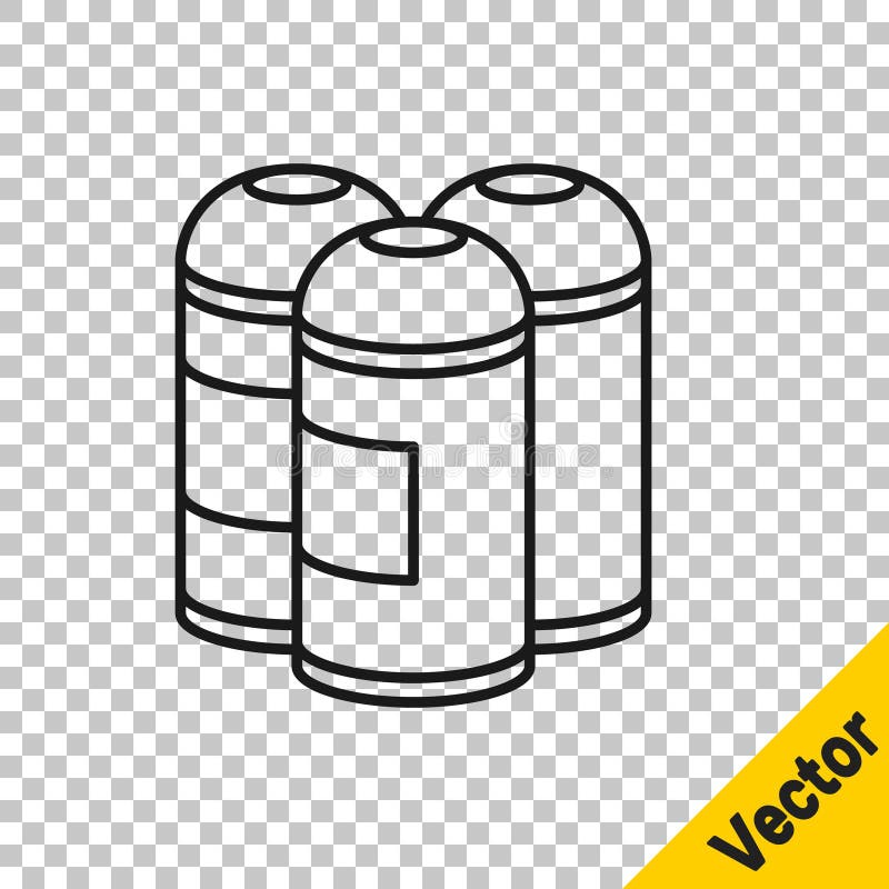 Schwarze Linie Paint Spray kann Symbol isoliert auf transparentem Hintergrund. Vector vektor abbildung