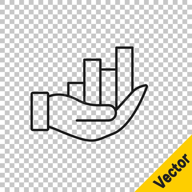 Schwarze Linie Pie Diagramm Infografiken auf transparentem Hintergrund isoliert. Diagramm Diagramm Zeichen. Vector stock abbildung