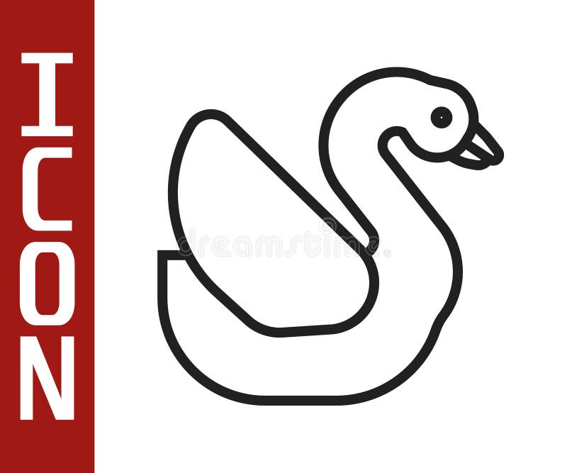 Schwarze Linie Schwanvogelikone isoliert auf weißem Hintergrund. Tiersymbol. Vektor stock abbildung