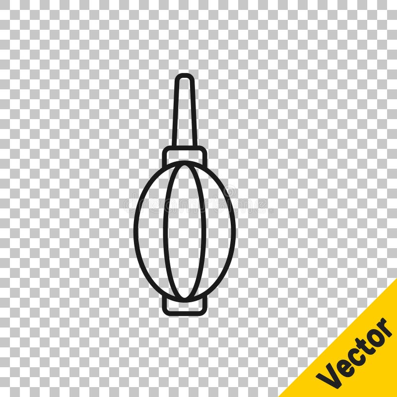 Schwarze Linie Staubblende Symbol isoliert auf transparentem Hintergrund. Luftdruckdämpfer. Linsenreiniger. Sensorreinigung. Vecto stock abbildung