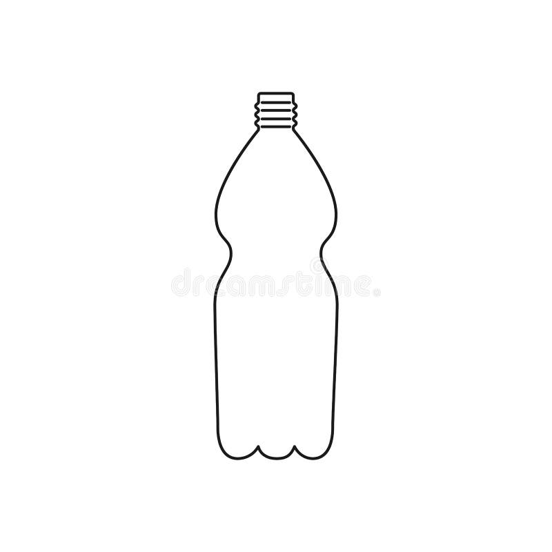 Schwarze lokalisierte Entwurfsikone der Plastikflasche auf weißem Hintergrund Linie Ikone der Plastikflasche vektor abbildung