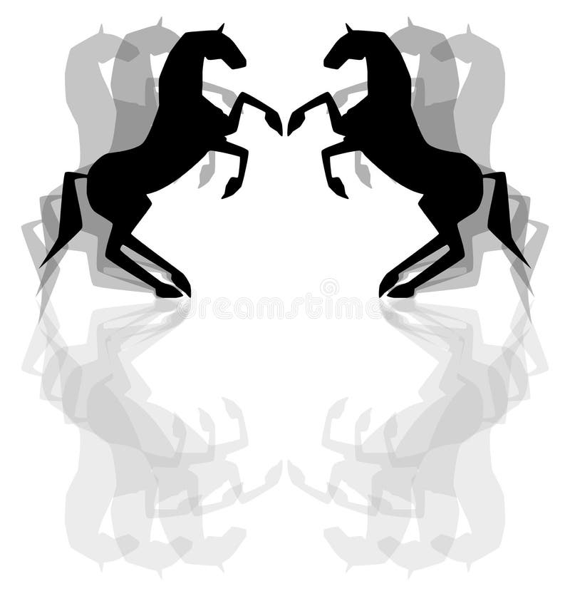 Schwarze Pferde Stock Abbildung Illustration Von Pferde