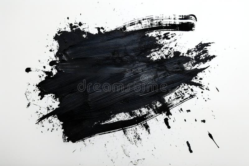 Schwarze Pinselstriche auf weißem Hintergrund abstrakter Grunge Hintergrund stock abbildung