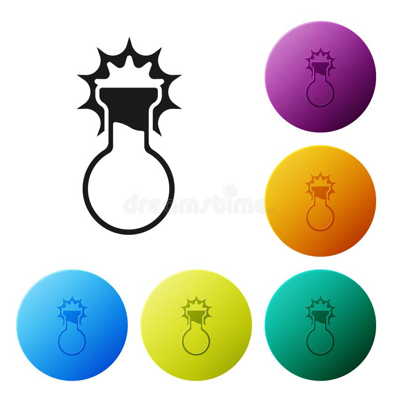 Schwarze Reagenzglas- und Flaschenikone isoliert auf weißem Hintergrund. chemischer Labortests. Laborglaswaren. parametrierte Symb stock abbildung