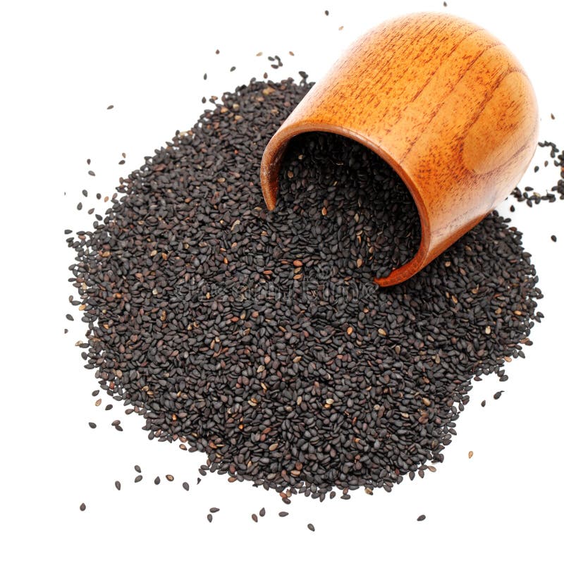 Schwarze Samen des indischen Sesams lizenzfreie stockbilder