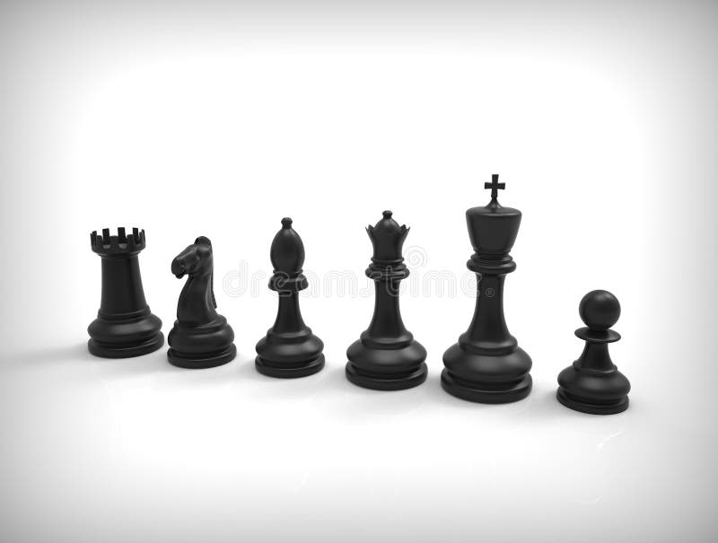 Schwarze Schachfiguren auf Hintergrund stock abbildung Schwarze Schachfiguren auf Hintergrund stock abbildung