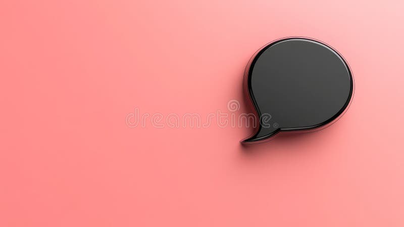 Schwarze Sprechblase auf rosa Hintergrund stock abbildung