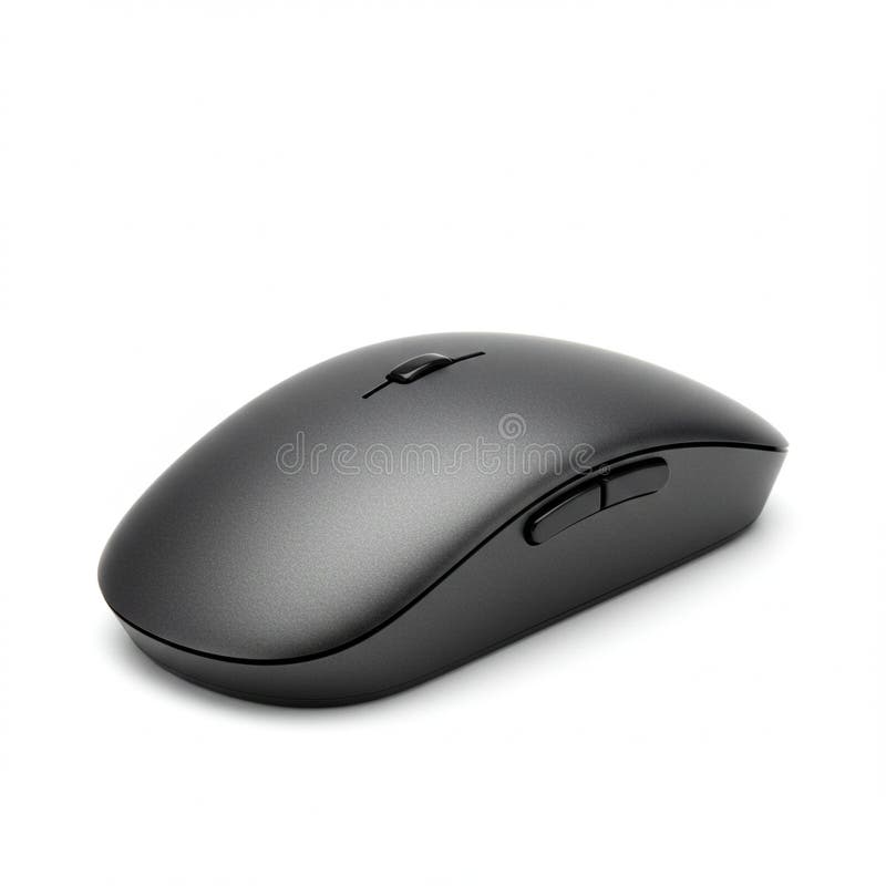 Schwarze Wireless-Computermaus mit glattem ergonomischem Design. Es lizenzfreie abbildung