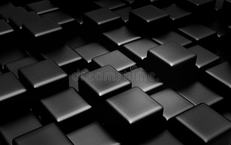 Schwarze Würfel 3d mit Beschaffenheit stockfotografie