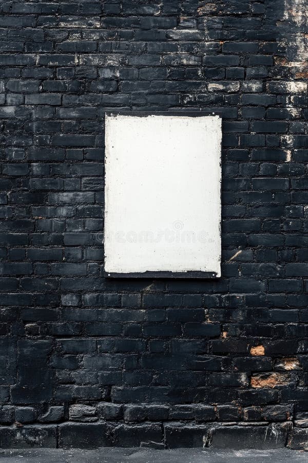 Schwarze Ziegelwand mit weißem viereckigem Fenster stockbilder
