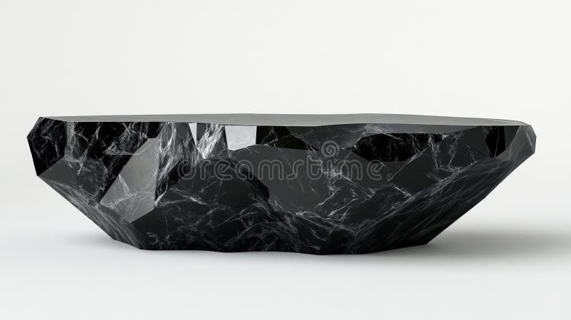 Schwarzer Obsidian mit polierter Oberfläche spiegelt tiefglänzend wider stock abbildung