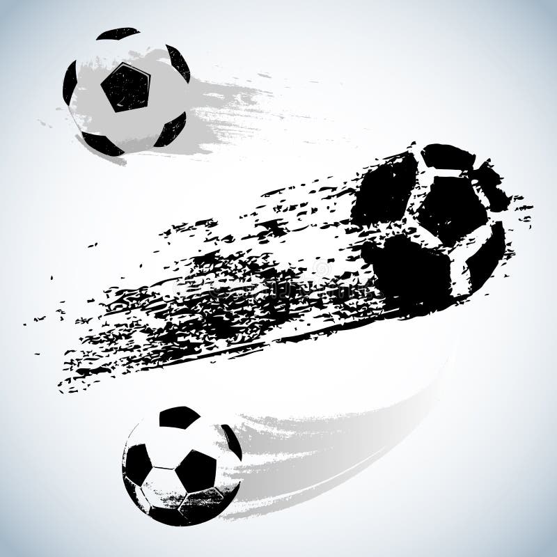 Schwarzer Schmutzfußball des Vektors auf Weiß vektor abbildung Schwarzer Schmutzfußball des Vektors auf Weiß vektor abbildung
