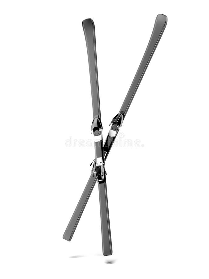 Black ski isolated on a white background. 3d render. Black ski isolated on a white background. 3d render