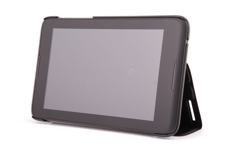 Schwarzer Tablet-PC lokalisiert auf weißem Hintergrund (Beschneidungspfad) stockfoto Schwarzer Tablet-PC lokalisiert auf weißem Hintergrund (Beschneidungspfad) stockfoto