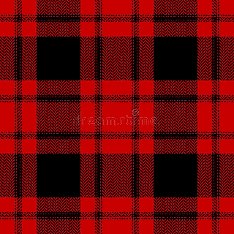 Black and red buffalo check plaid pattern vector. Seamless dark herringbone textured check plaid for flannel shirt, skirt, or other modern autumn winter textile print. Black and red buffalo check plaid pattern vector. Seamless dark herringbone textured check plaid for flannel shirt, skirt, or other modern autumn winter textile print.