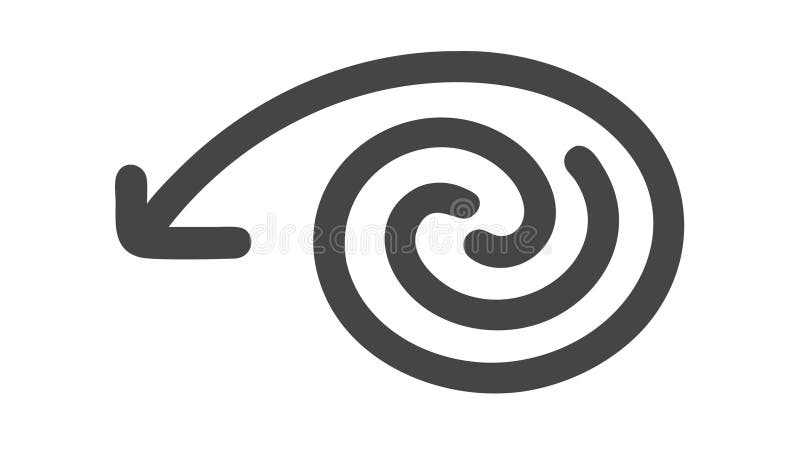 Schwarzes Kontursymbol eines spiralförmigen oder wirbelförmigen grafischen Vektordesigns Generative KI lizenzfreie abbildung