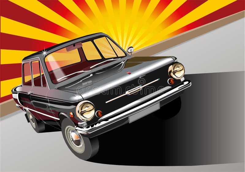 Schwarzes Retro- Auto vektor abbildung Schwarzes Retro- Auto vektor abbildung