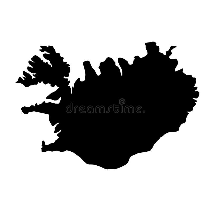 Schwarzes Schattenbildland fasst Karte von Island auf weißem backgro ein lizenzfreie abbildung Schwarzes Schattenbildland fasst Karte von Island auf weißem backgro ein lizenzfreie abbildung