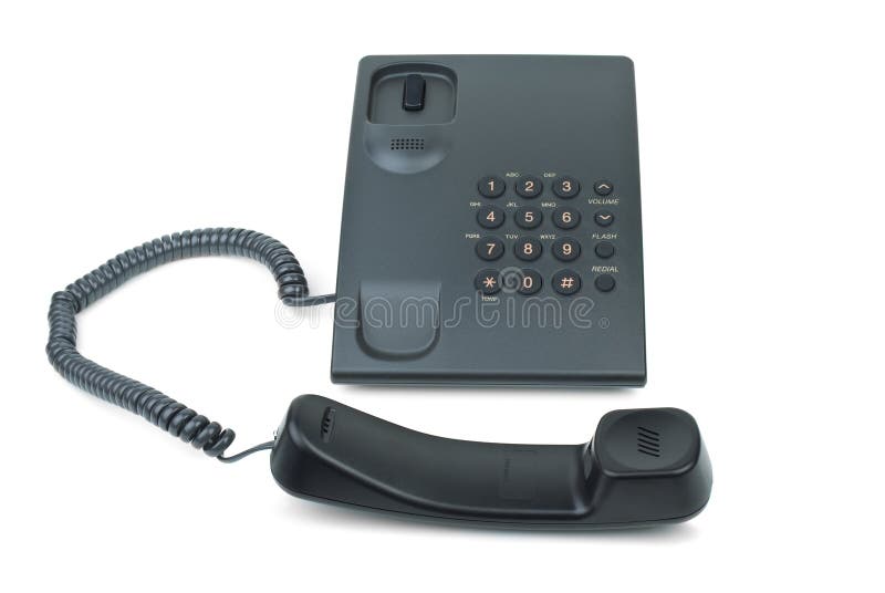 Schwarzes Telefon mit Hörer nahe lizenzfreie stockbilder Schwarzes Telefon mit Hörer nahe lizenzfreie stockbilder