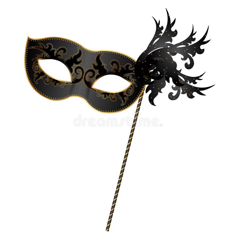 Vector illustration of black and gold mask. Vector illustration of black and gold mask