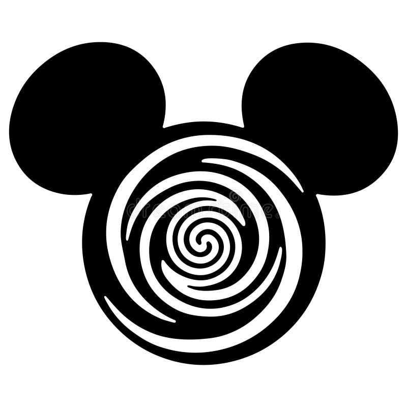 Die Schwarzschattenbild-Ausschnittdatei Mickey Mouse-Kopfes ENV, die Dateien für Schattenbild-Cameo Cricut Graphtec-Plotterdatei schneidet, schnitt Dateien