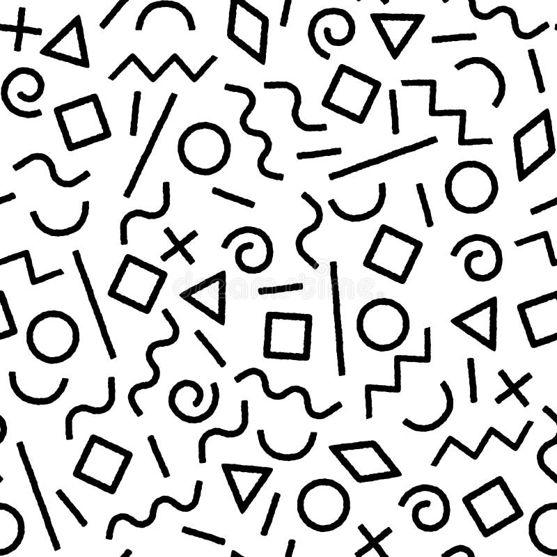 Schwarzweiss Abstrakte Geometrische Formen Nahtloses Muster Vektor Memphis Vektor Abbildung Illustration Von Druck Quadrat 92586095 schwarzweiss abstrakte geometrische