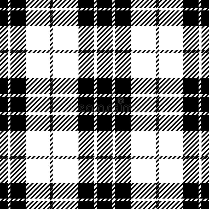 Black and white tartan plaid seamless Scottish pattern design of clan Munro. Black and white tartan plaid seamless Scottish pattern design of clan Munro.