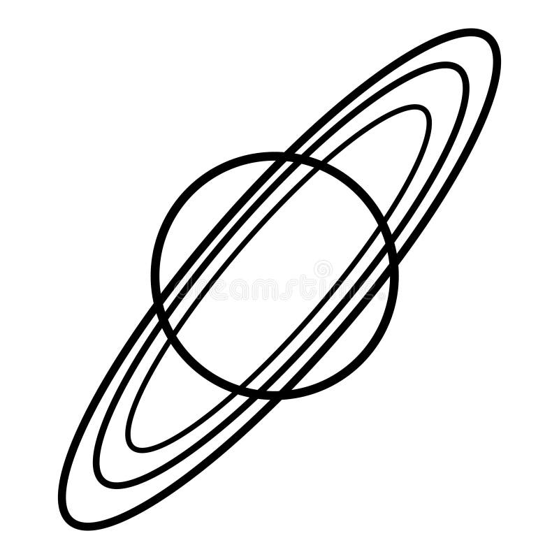 Schwarzweiss-Vektorillustration von Saturn mit Ringen stock abbildung Schwarzweiss-Vektorillustration von Saturn mit Ringen stock abbildung