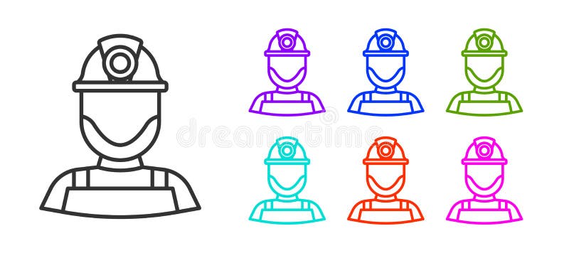 Schwarzzeilenminze in einem Helmsymbol, das auf weißem Hintergrund isoliert ist. Set-Symbole farbig. Vektor stock abbildung