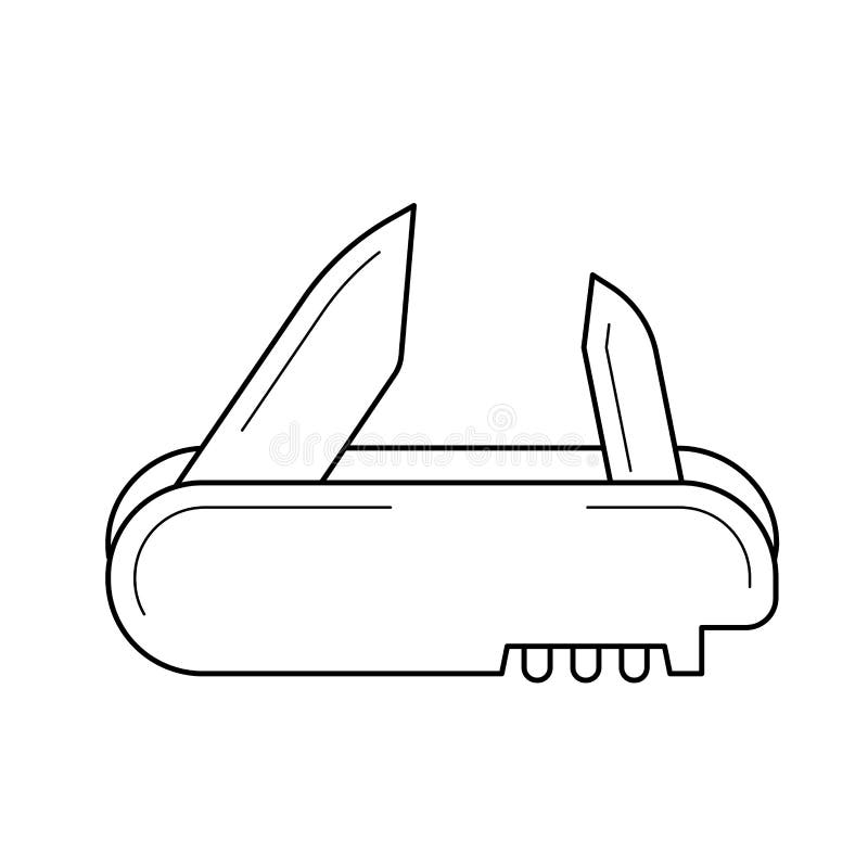 Schweizareknivlinje symbol stock illustrationer