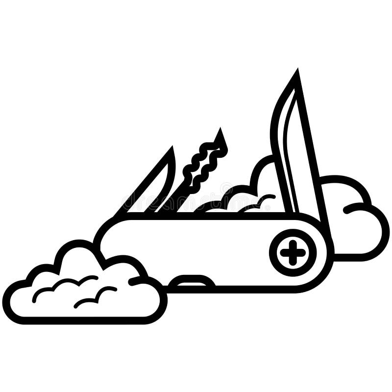Schweizareknivsymbol vektor royaltyfri illustrationer