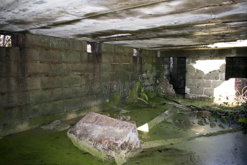 Schwere Flugabwehrbatterie Gunsite des Zweiten Weltkrieges stockbild Schwere Flugabwehrbatterie Gunsite des Zweiten Weltkrieges stockbild