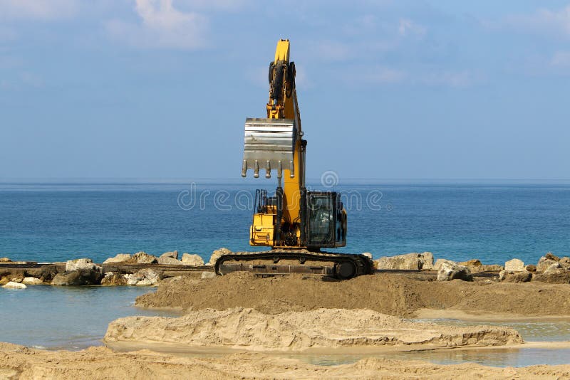 Heavy construction machinery, tractors and bulldozers at a construction site in Israel. Heavy construction machinery, tractors and bulldozers at a construction site in Israel