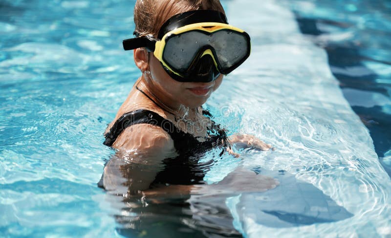 In Schwimmmaske. lizenzfreie stockbilder