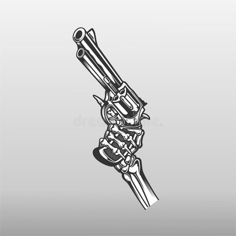 Schädelhand und -gewehr lizenzfreie abbildung Schädelhand und -gewehr lizenzfreie abbildung