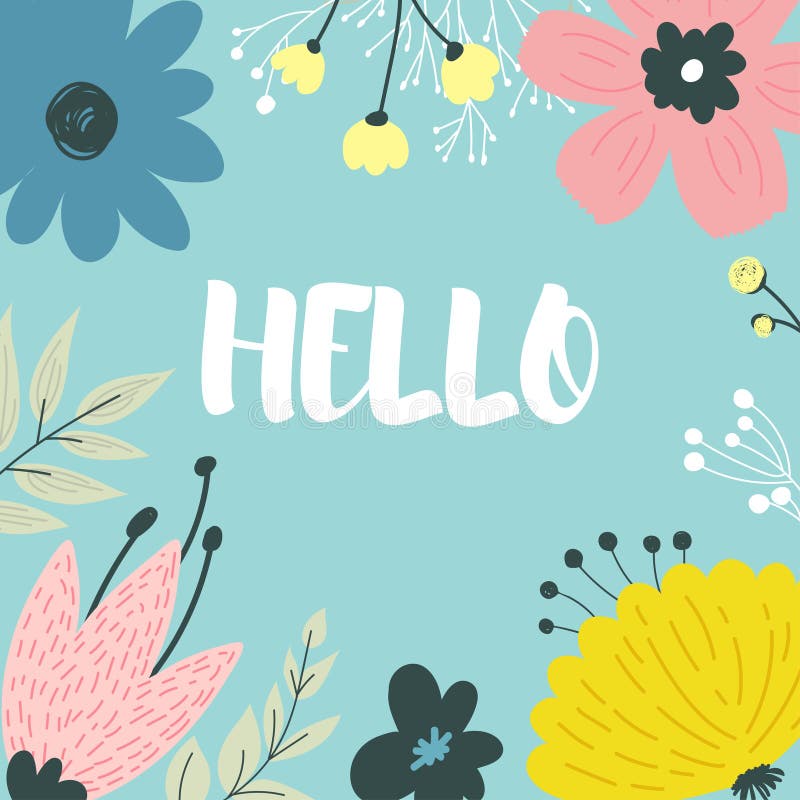 Schöne Grußkarte mit Blumen stock abbildung Schöne Grußkarte mit Blumen stock abbildung