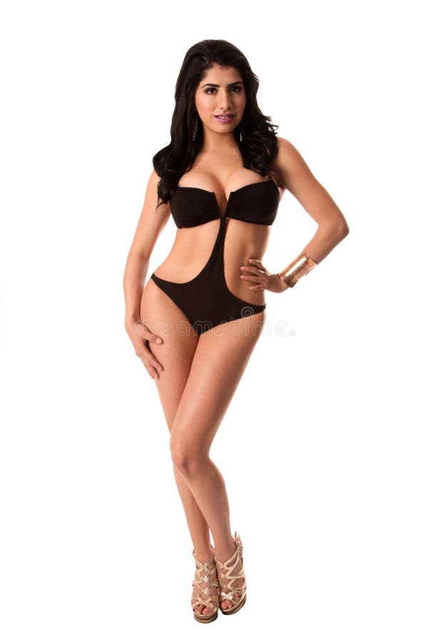 Schöne junge Frau im Bikini lizenzfreie stockfotos Schöne junge Frau im Bikini lizenzfreie stockfotos
