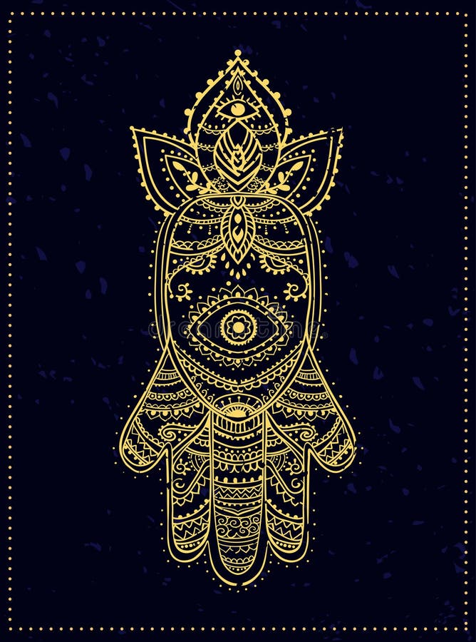 Nahtloses Muster Hamsa-Symbols Stock Abbildung - Illustration von