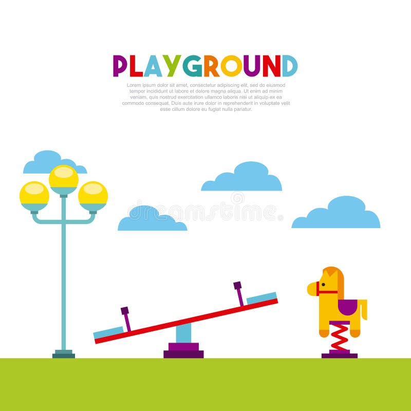 Schöne Kinderspielplatz mit Kinderdem spielen lizenzfreie abbildung Schöne Kinderspielplatz mit Kinderdem spielen lizenzfreie abbildung