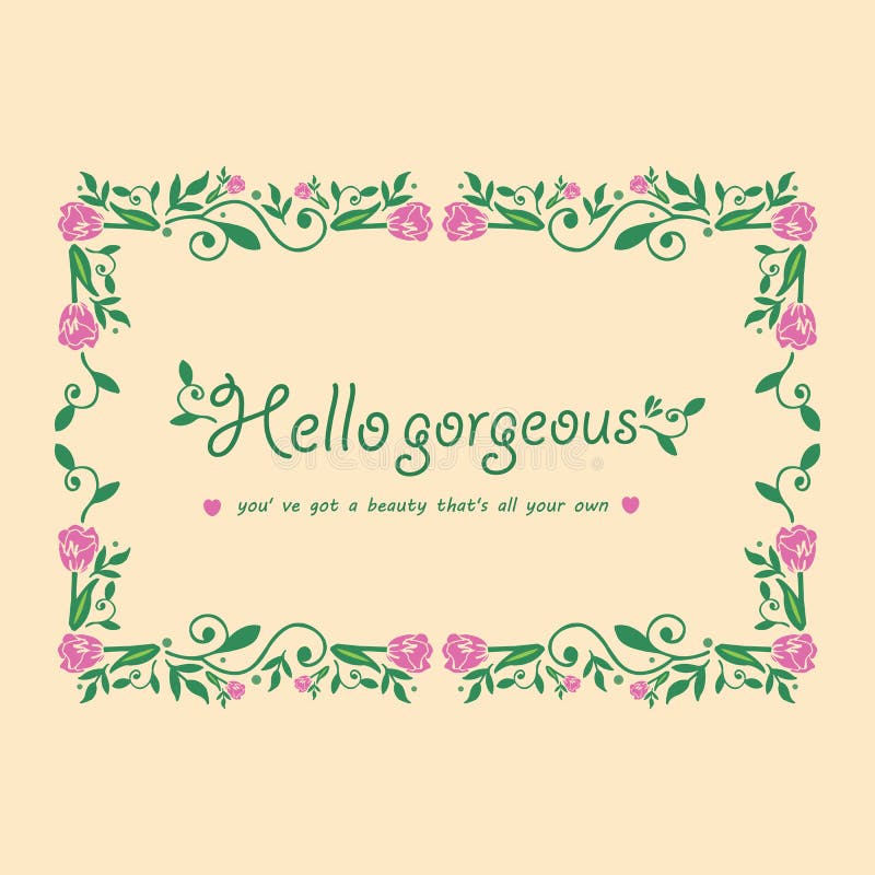 Schöne Menge Blatt- und Blumenrahmen, für hallo schöne Kartenvorlage Design Vector stock abbildung