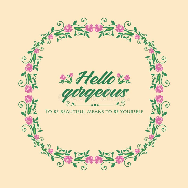 Schöne Menge Blatt- und Blumenrahmen, für hallo schöne Kartenvorlage Design Vector stock abbildung