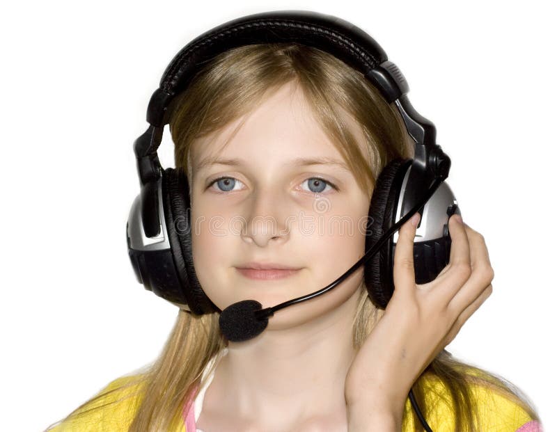 Schöne Mädchenlistemusik lizenzfreies stockbild Schöne Mädchenlistemusik lizenzfreies stockbild