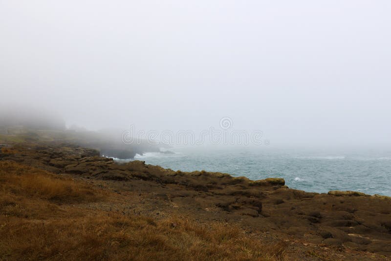 Schöne Pazifikküste an einem nebeligen Morgen, Kalifornien USA lizenzfreies stockfoto Schöne Pazifikküste an einem nebeligen Morgen, Kalifornien USA lizenzfreies stockfoto