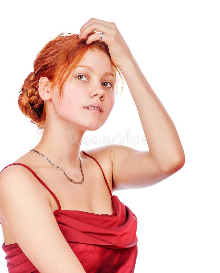 schöne Redheaddame lizenzfreies stockfoto